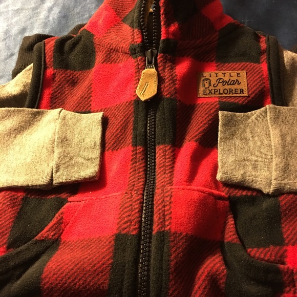 NWT Infant Boy 3pc Set:Plaid Vest / Onesie / Pants - Picture 3 of 7